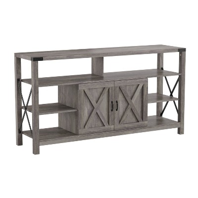 Taylor & Logan Brayden Media Console: Engineered Wood, Metal Hardware, 64" TV Capacity