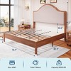 AMERLIFE Wood Bed Frame with Tall Upholstered Curved Headboard, Solid Wood Platform, No Box Spring Needed, Wood Slat Support - 2 of 4