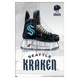 Trends International NHL Seattle Kraken - Drip Skate 20 Framed Wall Poster Prints - 1 of 4