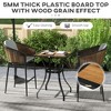 Gulches 28" Outdoor Dining Table, Square Faux Wood Patio Table with Water-Safe Design, Brown, 28" L x 28" W x 36.5" H - 4 of 4