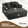 Bosmiller 58" Chaise Lounge Chair Indoor, Oversized Corduroy Boneless Sleeper Sofa Bed with Armrests & 4 Pillows, No Assembly for Living Room - 3 of 4