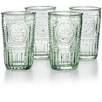 Bormioli Rocco Romantic Set of 6 Stemware Glasses, 10.75 oz. Colored Crystal Glass, Pastel Green, Made in Italy