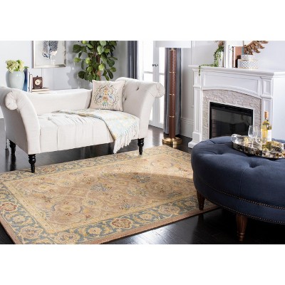 Anatolia 3' x 5' Brown and Blue Wool Tufted Rug