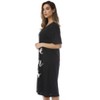 Just Love Womens Nightgown - Short Sleeve Henley Oversized Sleepwear Gown - 2 of 3