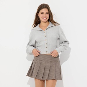 Women's Ribbed Brushed Button Cardigan - Wild Fable™ - 1 of 4