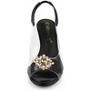 Allegra K Women's Clear Slingback Wedge Heel Rhinestone Peep Toe Sandals - 2 of 4
