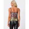 Allegra K Women's Sequin Sparkle Mesh Panel Sleeveless Party Club Cami Top - 4 of 4