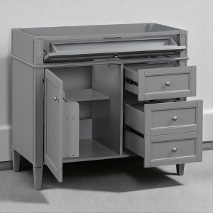 36'' Bathroom Vanity Cabinet Only, Modern Blue Storage Cabinet with 3 Drawers, Door Organizer & Adjustable Shelf - 1 of 4