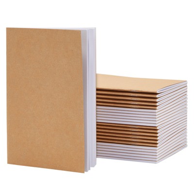 Paper Junkie 24 Pack Small Notebooks for Kids, Blank A5 Kraft Paper Journals (5.5 x 8.5 In)