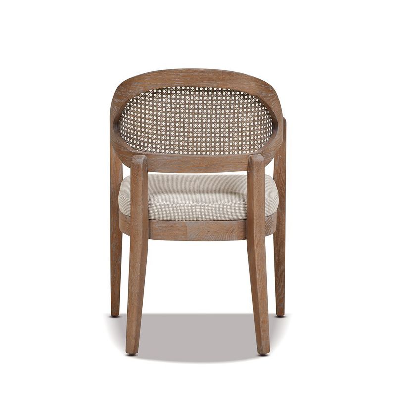 Jennifer Taylor Home Americana Mid-Century Modern Cane Back Dining Chair, Taupe Beige Textured Weave, 3 of 6