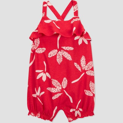 Image of Carter's Just One You®️ Baby Girls' Floral Romper - Red 6M