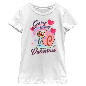 Girl's SpongeBob SquarePants Gary is My Valentine T-Shirt - 1 of 4