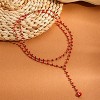 Gothic Blood Drop Fringe Choker With Crystal & Pearl Beads For Vampire Halloween Punk Jewelry - 3 of 4