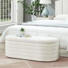 NicBex Oval Teddy Fabric Storage Ottoman Bench,Upholstered Storage Ottoman with Safety Hinge,Modern Storage Bench for Living Room,Bedroom - 2 of 4