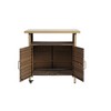 Anybear Outdoor Wicker Bar Cart, Patio Bar Serving Cart, for Porch Backyard Garden Poolside Party, Light brown - 3 of 4