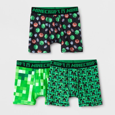 Boys Black 3pk Minecraft Trunks