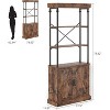 coucheta Tall Bookshelf with Doors, 73.6" Industrial Bookcase with Cabinet, 4-Tier Storage Shelf, Large Vintage Display Rack for Living Room, Bedroom - 4 of 4