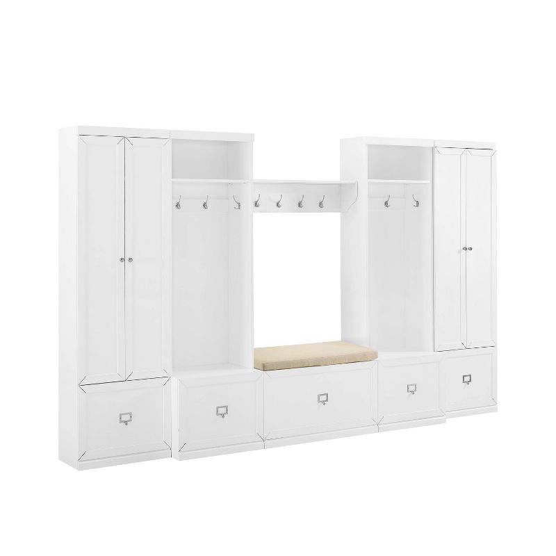 6pc Harper Entryway Set with Bench, Shelf, 2 Pantry Closets and 2 Hall Trees - Crosley, 1 of 15