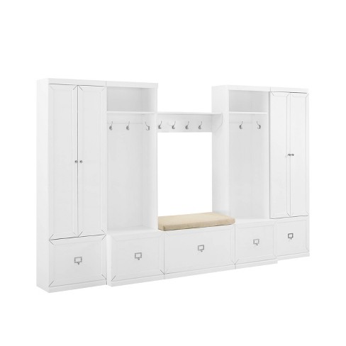 6pc Harper Entryway Set With Bench, Shelf, 2 Pantry Closets And 2 Hall ...