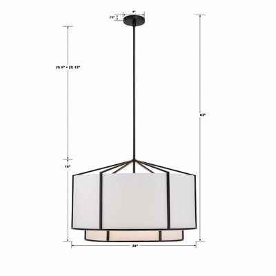 Crystorama Lighting Carlyn 6 - Light Chandelier in  Black