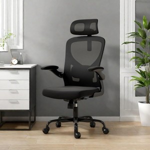 SEVOBAL Task and Office Chairs, Office Chair with Footrest, Office Desk Chair with Headrest, High Back Chair, Black, 24.8"*24.8"*49.2" - 1 of 4