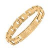Steeltime Men's stainless steel padre nuestro prayer link bracelet. Color Options: Black, Gold - 2 of 4