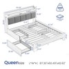 Greenstell Bed Frame with LED Lights & Charging Station, Upholstered Headboard with 4 Storage Drawers - 4 of 4