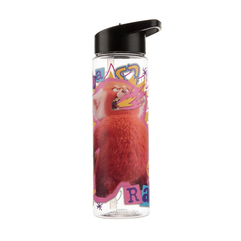 Turning Red Rage Panda Collage 24-Ounce Transparent Plastic Water Bottle With Spill-Proof Twist-On Lid-OSFA, 1 of 6