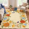coucheta 5x7 ft Area Rug, Low Pile, Washable Rugs,Stain Resistant, Non Slip, Modern Floral Scalloped Carpet for Bedroom, Living Room, Yellow - 2 of 4