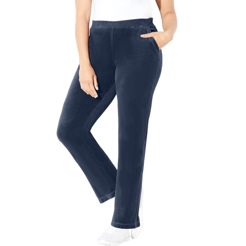 Catherines Women's Plus Size Cozy Velour Pant - 3x, Navy : Target