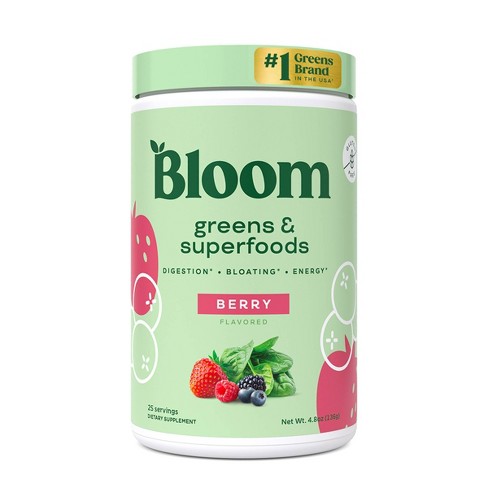 Bloom Nutrition Super Greens Powder Smoothie and Juice Mix, Probiotics for  Digestive Health & Bloating Relief for Women, Berry + Milk Frother High