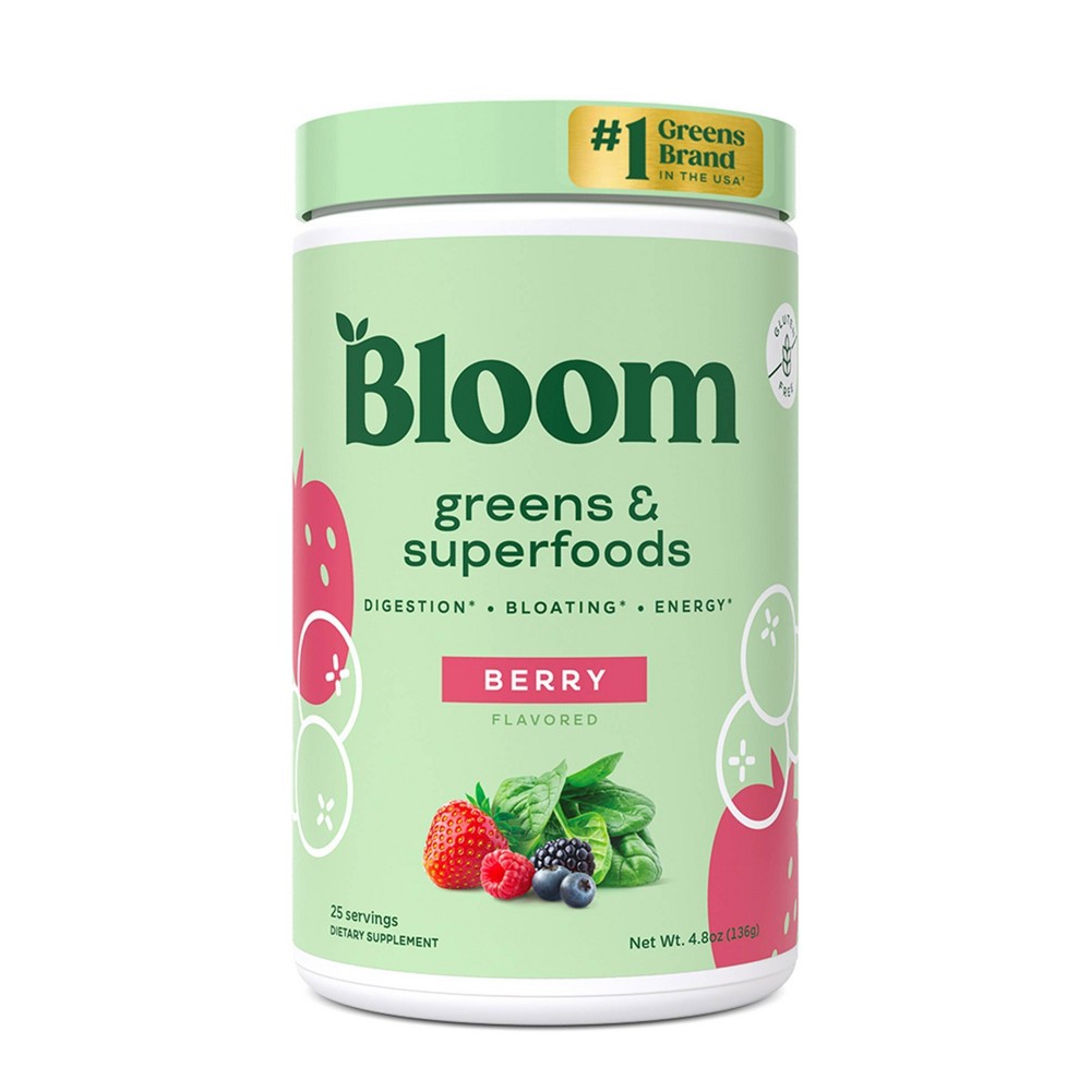 Photos - Vitamins & Minerals BLOOM NUTRITION Greens and Superfoods Powder - Berry - 4.8oz