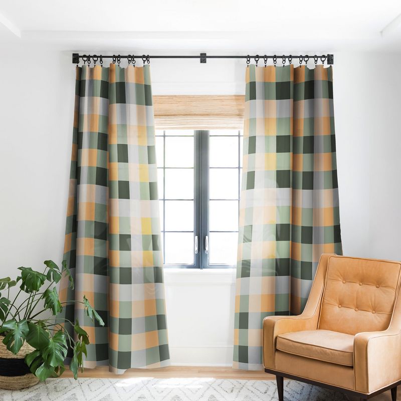Miho retro color illusion 84" x 50" Single Panel Blackout Window Curtain - Deny Designs, 1 of 5