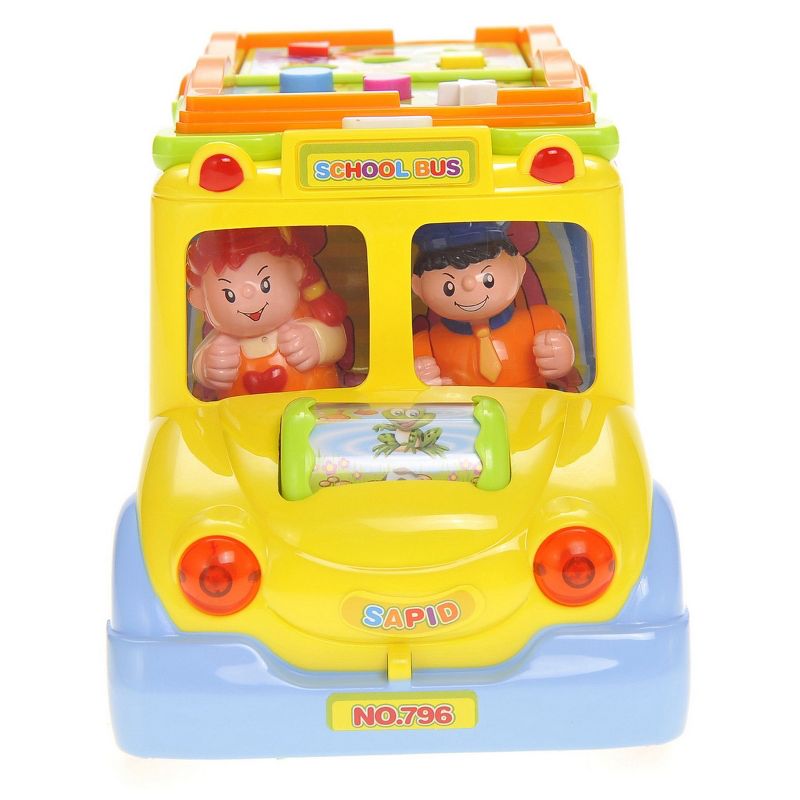 Insten Learning School Bus Toy With Flashing Lights & Sounds for Toddlers Education, 2 of 9