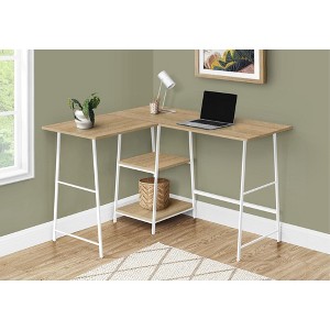 Sapphtopaz Home Office Desks 42" L Shaped Desk Morden Computer Desk with Storage Shelves Study Writing Table Gaming Desk Office Desk for Home Office - 1 of 4
