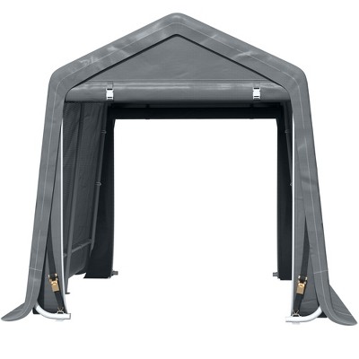 Outsunny 7' X 5' Outdoor Storage Tent - Waterproof Bike & Motorcycle Shelter With Roll-Up Door, UV Resistant