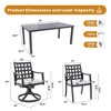 Sapphtopaz Patio Dining Set Modern Outdoor Table and Chairs Set with 4 Swivel Rockers, Cushion, Umbrella Hole for Patio, Lawn - 3 of 4