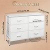 Wide Dresser with 6 Drawers, Fabric TV Stand for 50 Inch TV, Metal Frame, Wooden Top, Fabric Storage Dresser for Bedroom, Hallway, Entryway, - 3 of 4
