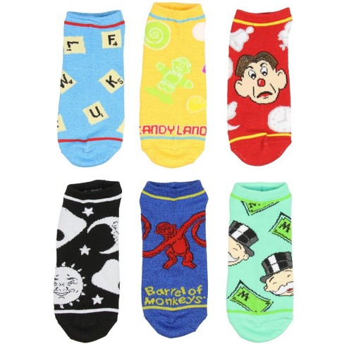 Monopoly And Board Games Unisex Adult 6 Pack Ankle Socks Multicoloured ...
