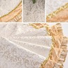 Luxury Gold and White Christmas Tree Skirt, 48-Inch Elegant Velvet & Brocade Holiday Tree Base Cover with Pleated Trim| OrnamentallyYou - 4 of 4