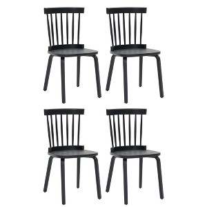 KTMBDW Dining Chair Set of 2/4, Spindle Back Wooden Chairs for Kitchen and Dining Room, Restaurant, Cafe, Hotel, Black - 1 of 4