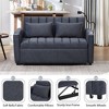 NicBex 2 Seater Loveseat Sofa Modern Convertible Pull-Out Sofa Bed with 3 USB Ports & 2 Side Pockets for Bedroom,Living Room,Blue - 4 of 4