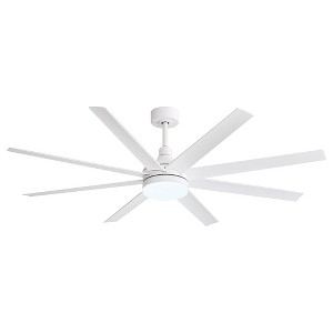 Airsurfer 65" Modern Indoor Ceiling Fan with Dimmable LED Light, Reversible Motor, Remote Control, Large Blade Span for Spacious Rooms - 1 of 4