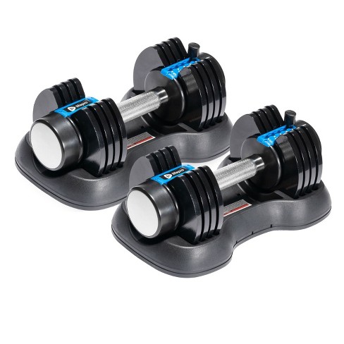 Balancefrom Fitness 40 Pound 14 Item All Purpose Vinyl Weight Dumbbell Set  With 2.5 Pound And 7.5 Pound Weights And Collar Locks, Black : Target