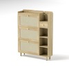 RISOKEYS 3 Rattan Flip Drawers Shoe Cabinet, Narrow Shoe Cabinet Storage for Entryway，Hidden Shoe Rack Organizer Cabinet, - 4 of 4