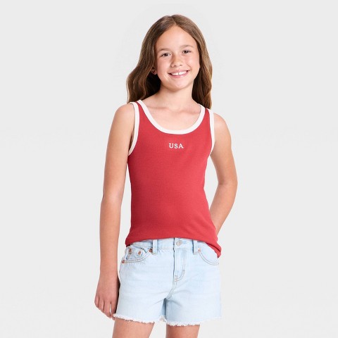 Детские Cat & Jack Girls' 'USA' Graphic Tank Top - Cat & Jack™ Red M