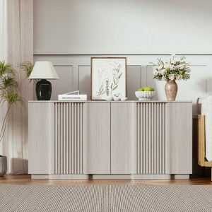 Brafab Modern Buffet Cabinet with Fluted Doors, Accent Sideboard Storage Credenza Multifunctional Console Table for Living Room, Dining Room - 1 of 4