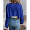Womens Cropped Sweater Cardigan Sweater Knit Bolero Open Front Cropped Cardigan with Lantern Sleeve - 2 of 4