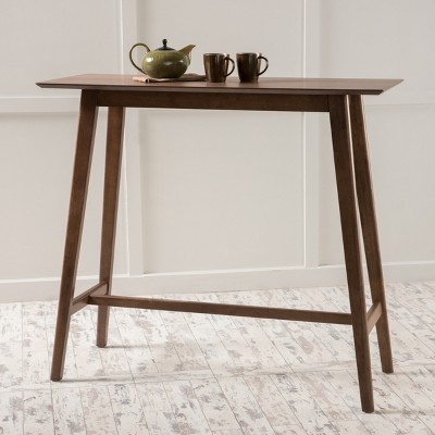 42'' Rectangular Counter Height Bar Table with Wood Frame and Crossbar Support for Kitchen or Dining Spaces-The Pop Home