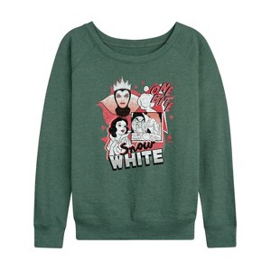 Women's - Disney Princess - Snow White Pop Lightweight French Terry Wide Neck Long Sleeve Shirt - 1 of 4